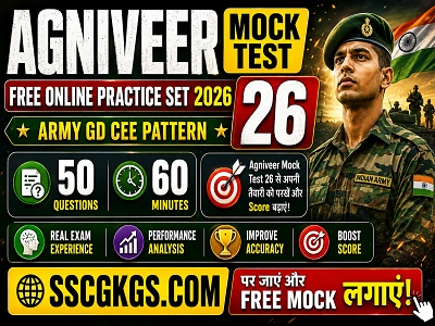 Agniveer Mock Test 26 Free Online Test for Army Agniveer GD Exam Preparation 2026