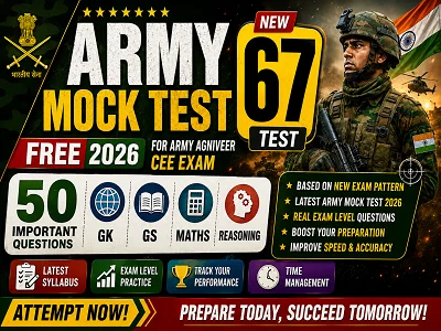 Army Mock Test 2026 free online mock test for Agniveer GD exam preparation with GK GS Math Reasoning questions by SSCGKGS