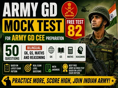 Army GD Mock Test Free 2026 for Army Agniveer Exam with GK GS Maths Reasoning Questions and Answers
