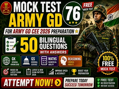 Mock Test Army GD 2026 Free Online Practice Set for Army Agniveer CEE Exam Preparation