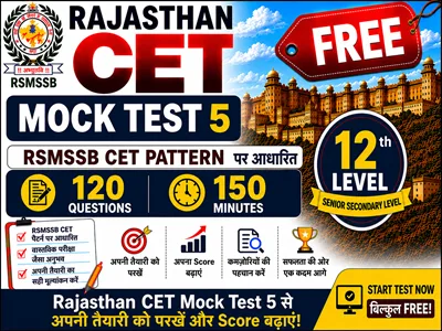 Rajasthan CET Mock Test 5 Free 12th Level online practice test for exam preparation with important MCQs