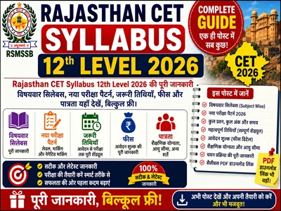 Rajasthan CET Syllabus 12th Level 2026 with subject wise syllabus, exam pattern and PDF download details